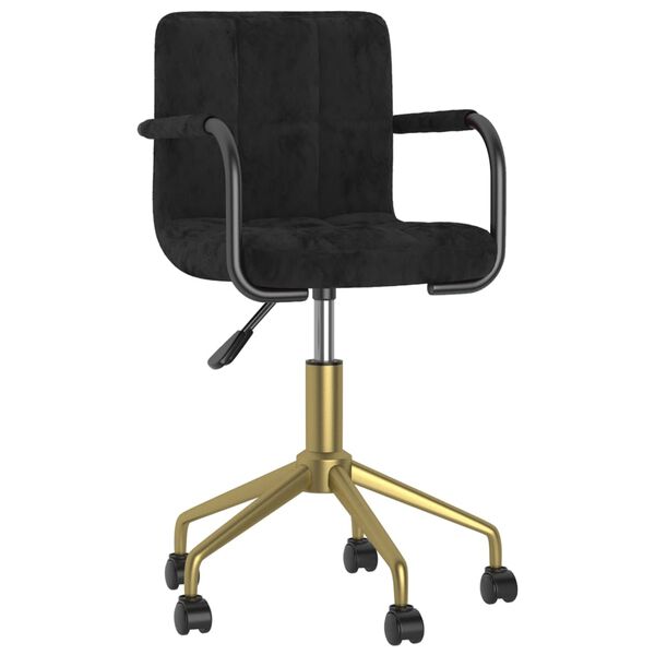 vidaXL Silla de comedor giratoria de terciopelo negro