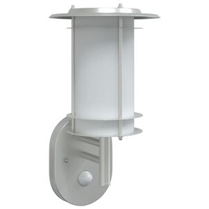 vidaXL L&aacute;mpara de pared de exterior con sensor acero inoxidable
