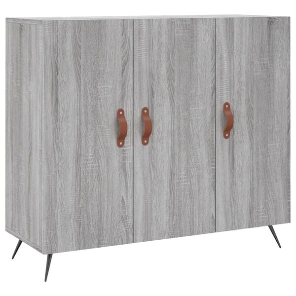 vidaXL Aparador de madera de ingeniería gris Sonoma 90x34x80 cm