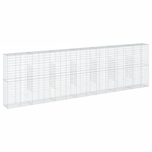 vidaXL Cesta de gaviones con cubierta hierro galvanizado 700x50x200 cm