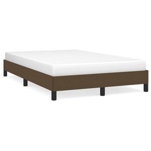 vidaXL Estructura de cama sin colch&oacute;n tela marr&oacute;n oscuro 120x190 cm