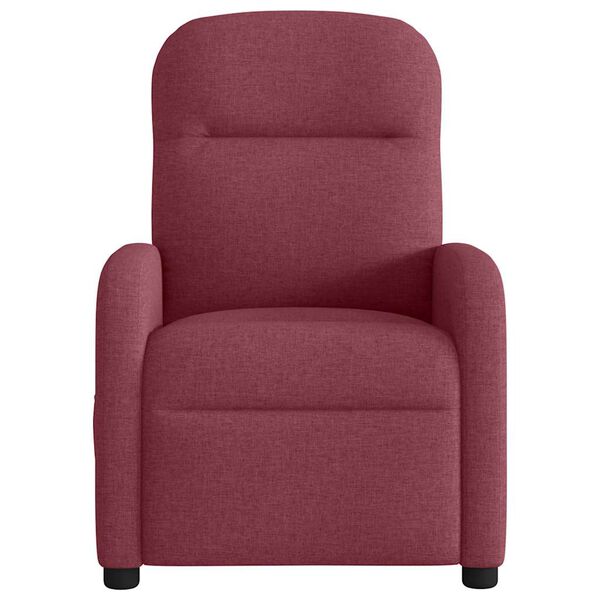 vidaXL Sillón de masaje reclinable de tela color vino tinto