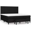 vidaXL Cama box spring con colch&oacute;n tela negro 160x200 cm