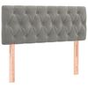 vidaXL Cama box spring colch&oacute;n y LED terciopelo gris claro 90x200 cm