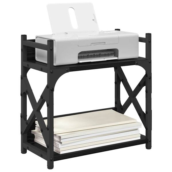 vidaXL Soporte para Impresora Roble Negro 40 x 20 x 40 cm