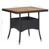 vidaXL Set comedor jard&iacute;n 5 pzas rat&aacute;n sint&eacute;tico y madera acacia negro