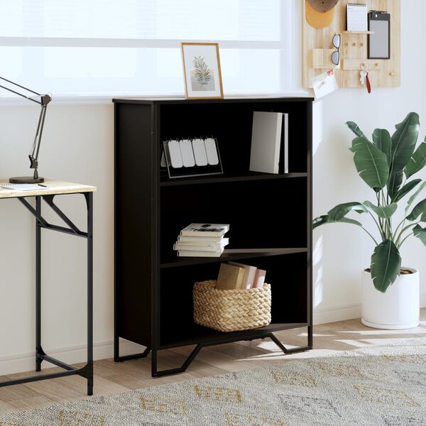 vidaXL Estanter&iacute;a de madera de ingenier&iacute;a negra 80x31x106 cm