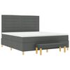vidaXL Cama tipo Box Spring con colch&oacute;n Gris oscuro 180 x 200 cm tela