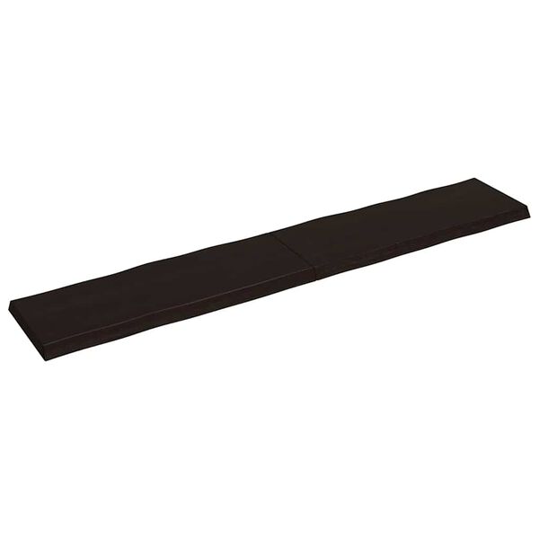 vidaXL Tablero mesa madera tratada borde vivo marr&oacute;n 220x40x(2-6) cm