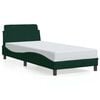 vidaXL Estructura de cama Dover terciopelo verde oscuro 90x190cm