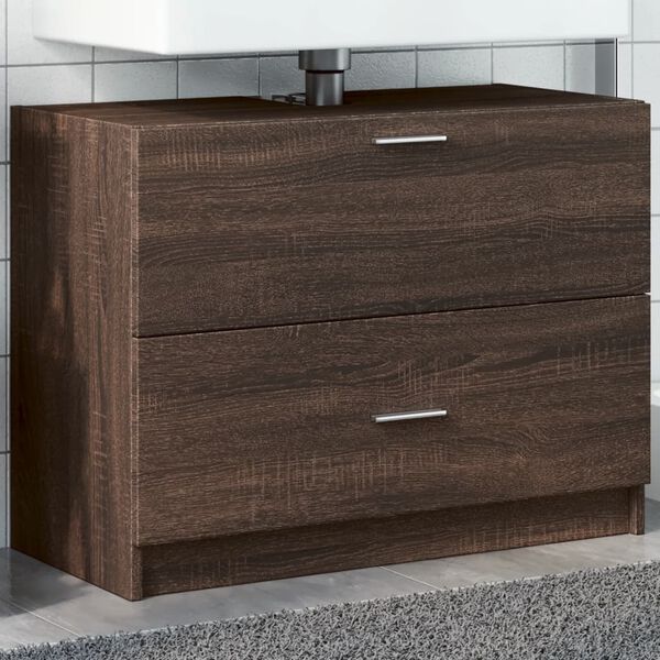 vidaXL Armario de lavabo madera de ingenier&iacute;a marr&oacute;n roble 78x37x59 cm