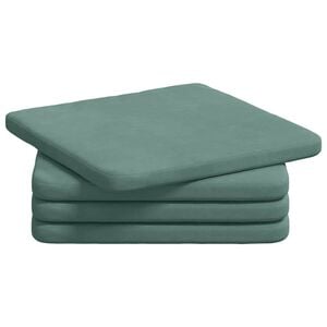 vidaXL Cojines para asiento 4 uds. Terciopelo Verde Mar 40 x 40 x 3 cm