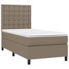 vidaXL Cama box spring colch&oacute;n y luces LED tela gris taupe 100x200 cm