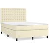 vidaXL Cama box spring con colch&oacute;n cuero sint&eacute;tico crema 140x190 cm