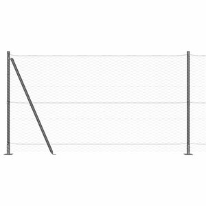 vidaXL Valla hexagonal con base de concreto 25 x 1,4 m Gris Malla