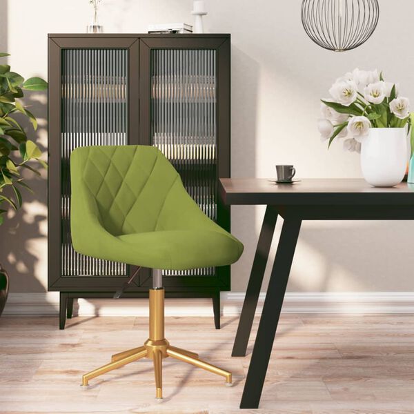 vidaXL Silla de comedor giratoria de terciopelo verde claro