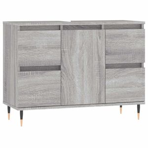vidaXL Mueble de ba&ntilde;o madera de ingenier&iacute;a gris Sonoma 80x33x60 cm