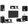 vidaXL Conjunto de mueble de TV 7 pcs Roble Negro Madera de ingenier&iacute;a
