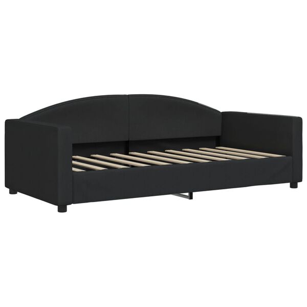 vidaXL Sof&aacute; cama sin colch&oacute;n tela negro 90x190 cm