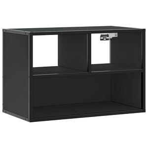 vidaXL Mueble de TV metal y madera de ingenier&iacute;a negro 60x31x39,5 cm