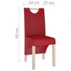 vidaXL Sillas de comedor 4 unidades cuero sint&eacute;tico rojo vino tinto