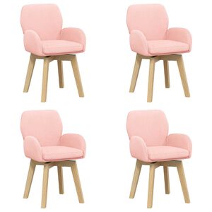 vidaXL Sillas de comedor giratorias 4 uds. Boucl&eacute; Rosa 54 x 58 x 87 cm