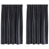 vidaXL Cortinas opacas 2 pcs Gris oscuro 140 x 140 cm Terciopelo