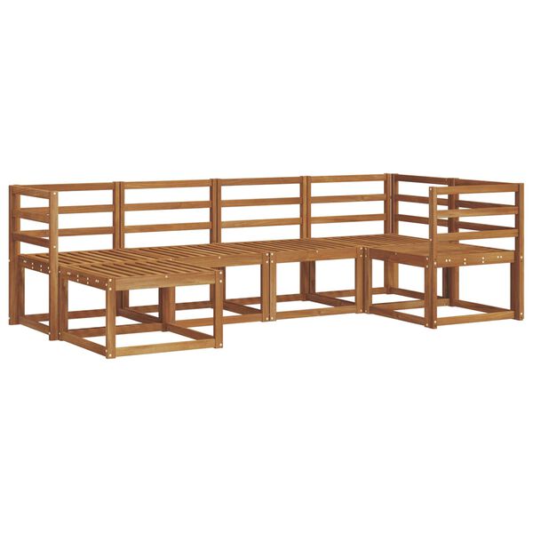 vidaXL Conjunto de sof&aacute;s de exterior con coj&iacute;n 6 pcs Natural y Crema