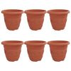 vidaXL Maceta Redonda para Flores 6 pcs Rojo Ladrillo &Oslash; 26 x 21.5 cm