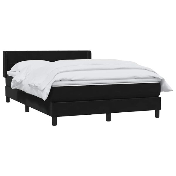vidaXL Cama box spring con colch&oacute;n terciopelo negro 140x210 cm