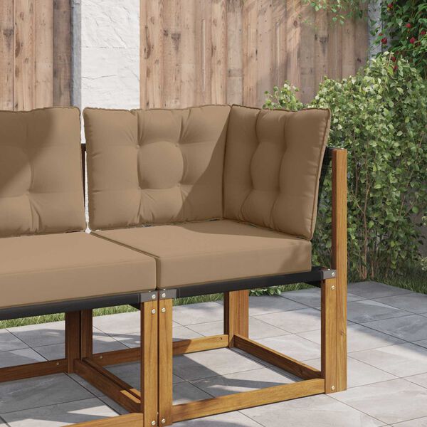 vidaXL Coj&iacute;n para sof&aacute; de exterior 3 pcs Taup&eacute; Poli&eacute;ster