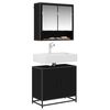 vidaXL Mueble de lavabo para ba&ntilde;o Roble Negro 65 x 33 x 60 cm
