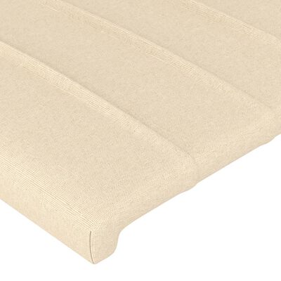 vidaXL Estructura de cama con cabecero de tela color crema 140x200 cm