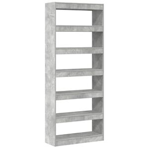 vidaXL Librer&iacute;a Gris Concreto 80 x 30 x 198 cm Madera de ingenier&iacute;a