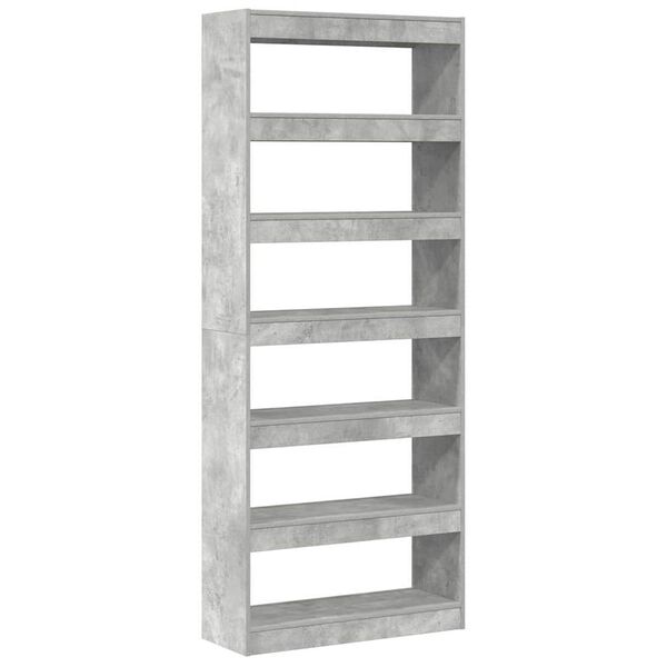 vidaXL Librer&iacute;a Gris Concreto 80 x 30 x 198 cm Madera de ingenier&iacute;a