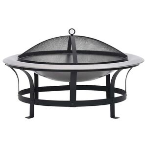 vidaXL Brasero de jard&iacute;n con parrilla acero inoxidable 76 cm