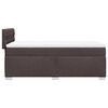 vidaXL Cama box spring con colch&oacute;n tela marr&oacute;n oscuro 90x190 cm