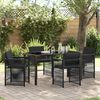 vidaXL Conjunto de Comedor de Jard&iacute;n 5 pcs Negro rat&aacute;n sint&eacute;tico
