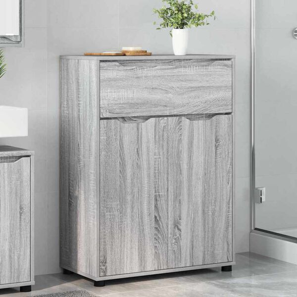 vidaXL Gabinete de Ba&ntilde;o con caj&oacute;n Gris Sonoma 72,5 x 36,5 x 100 cm