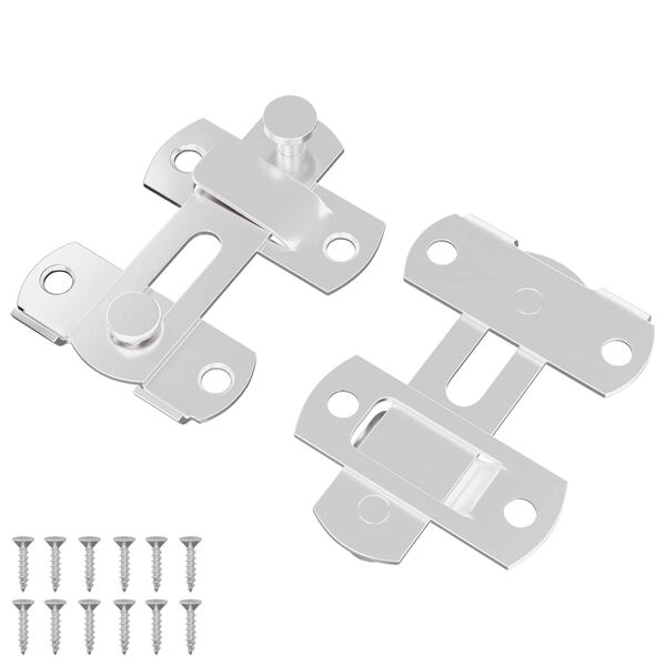 vidaXL Cerradura de puerta 2 pcs Plateado 70 x 8 mm Acero