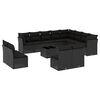 vidaXL Set de sof&aacute;s de jard&iacute;n y cojines 13 pzas rat&aacute;n sint&eacute;tico negro