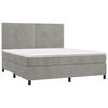 vidaXL Cama box spring con colch&oacute;n terciopelo gris claro 180x200 cm