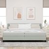 vidaXL Cama tipo Box Spring Gris Claro 200 x 200 cm Terciopelo