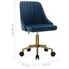 vidaXL Silla de comedor giratoria de terciopelo azul