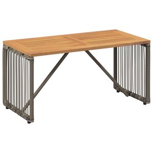 vidaXL Mesa de exterior Gris y marr&oacute;n 80 x 40 x 40 cm rat&aacute;n sint&eacute;tico