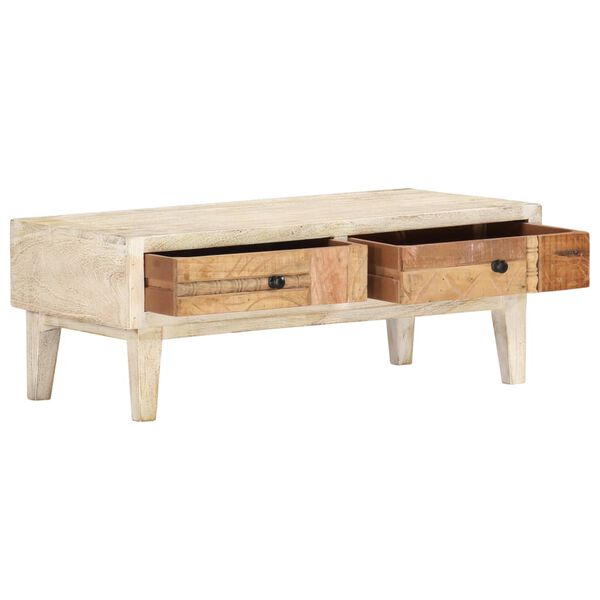 vidaXL Mesa de centro de madera maciza reciclada 90x50x35 cm