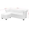 vidaXL Sof&aacute; Chesterfield en forma de L cuero sint&eacute;tico blanco