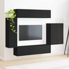 vidaXL Conjunto de mueble para TV de pared 6 pcs Negro