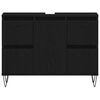 vidaXL Gabinete de Lavabo para Baño Roble Negro 80 x 33 x 60 cm