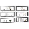 vidaXL Estantes cubo de pared 6 uds contrachapado gris 80x15x26,5 cm